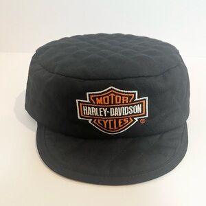 Harley Davidson Hat Black  Welder’s Quilted Vintage S/M Short Brim